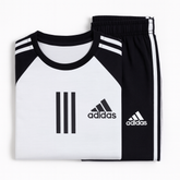 White & Black Adidas Shirt+Trouser Track Suit!